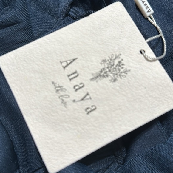 ANAYA WITH LOVE Tulle Plunge V Neck Maxi size 2 Navy Bridesmaid Wedding Formal - Picture 9 of 14